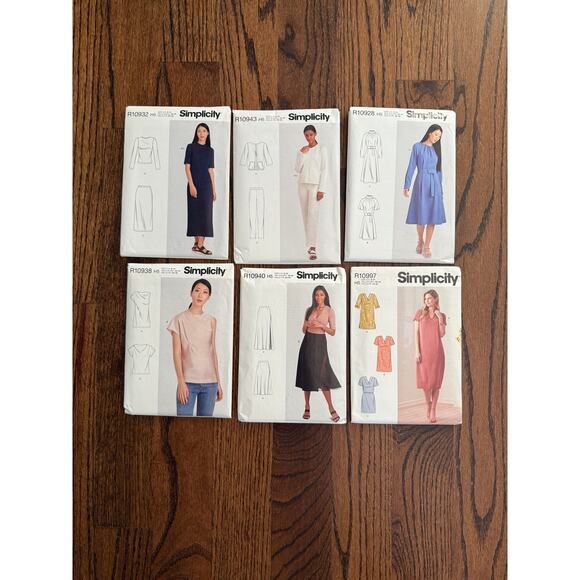 6-Sewing Pattern Bundle Lot Simplicity Coordinate Tops Dress Skirt Summer Fall - Picture 2 of 8